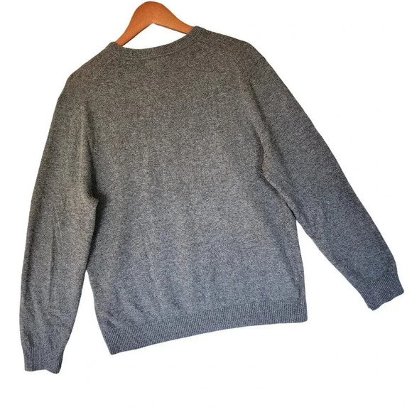 Lands' End 100% Cashmere Sweater Gray V-Neck Long Sleeve Pullover Size Large - Picture 11 of 11